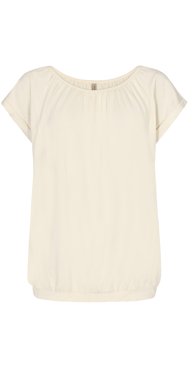 Sophia bluse med rund hals cream