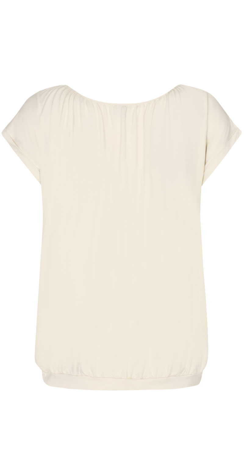 Sophia bluse med rund hals cream