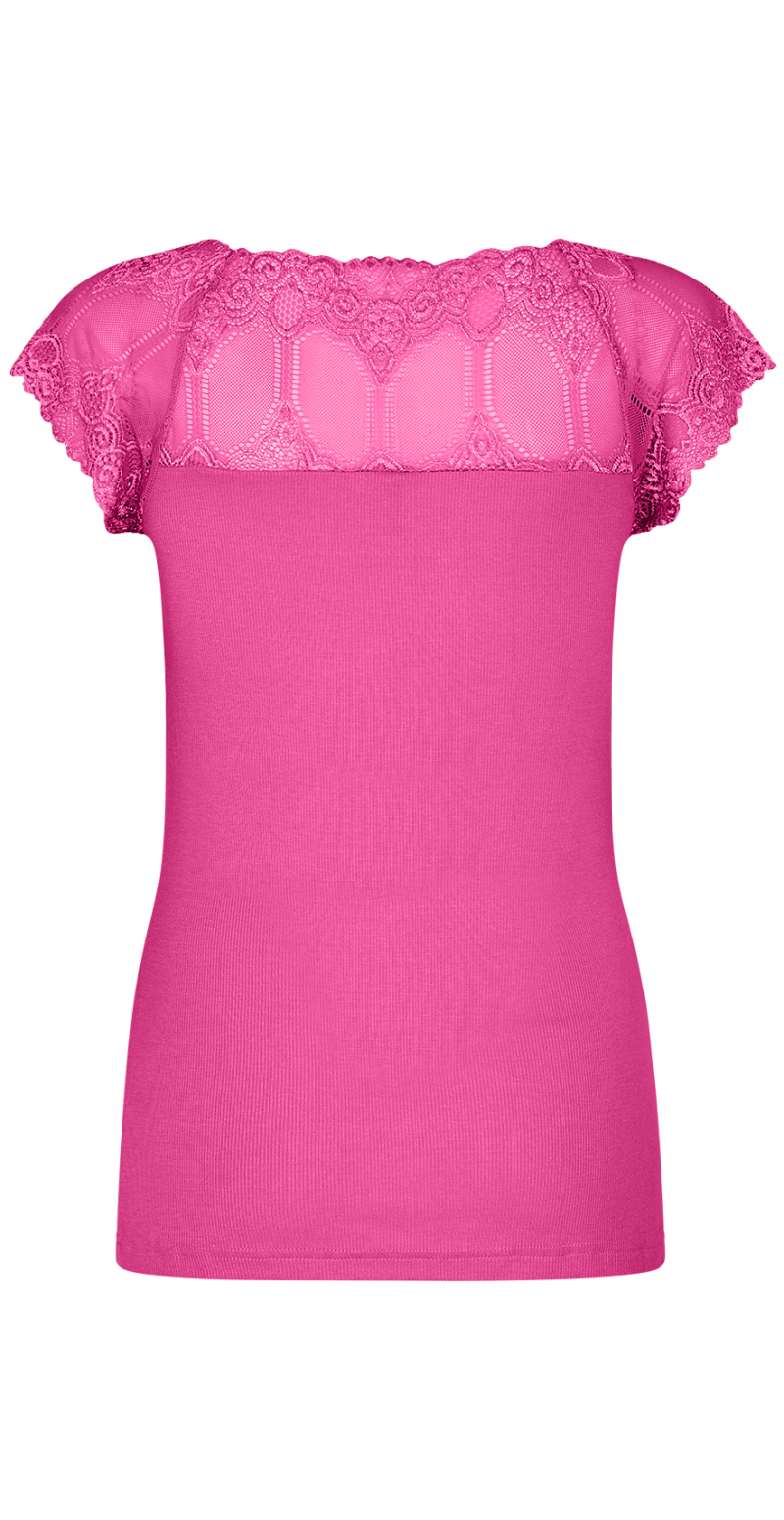 T-shirt med broderi pink