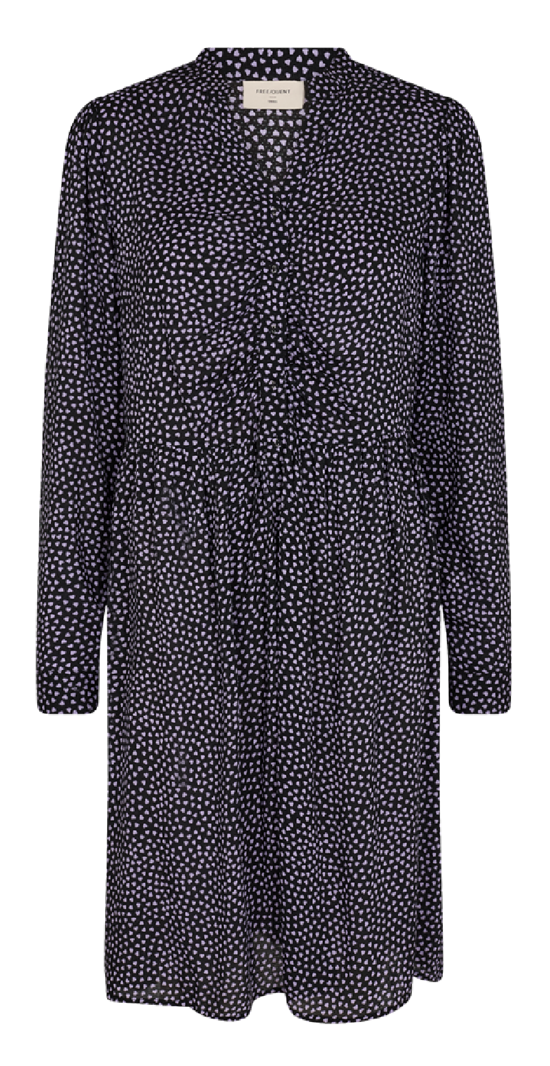 Adney kjole med hjerte print black w. lavendula