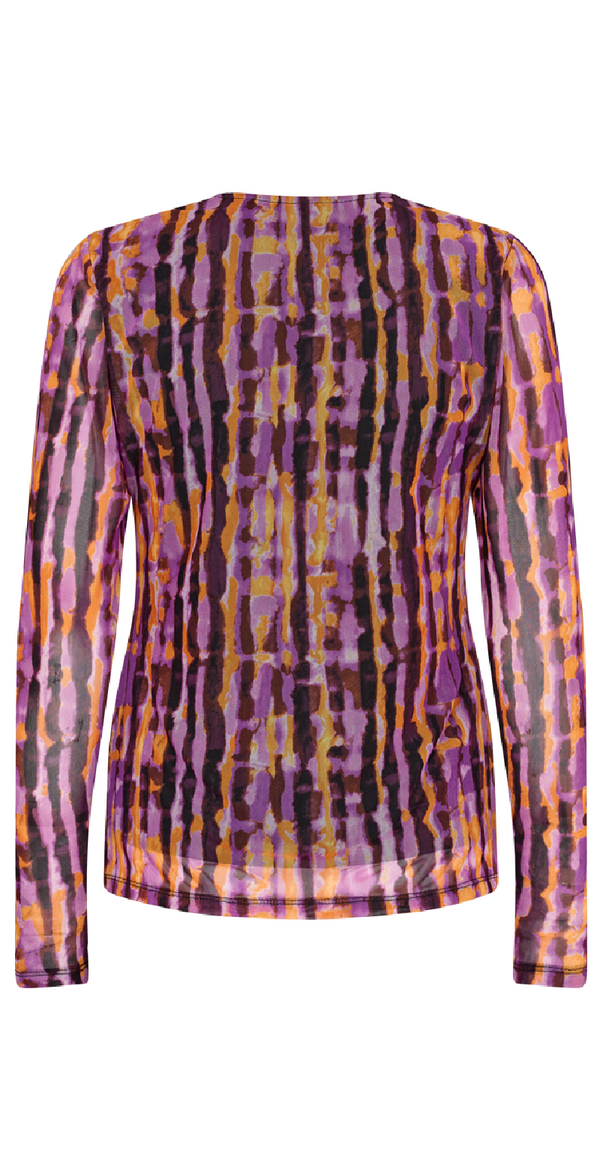 Citta bluse med mønster royal lilac w. black