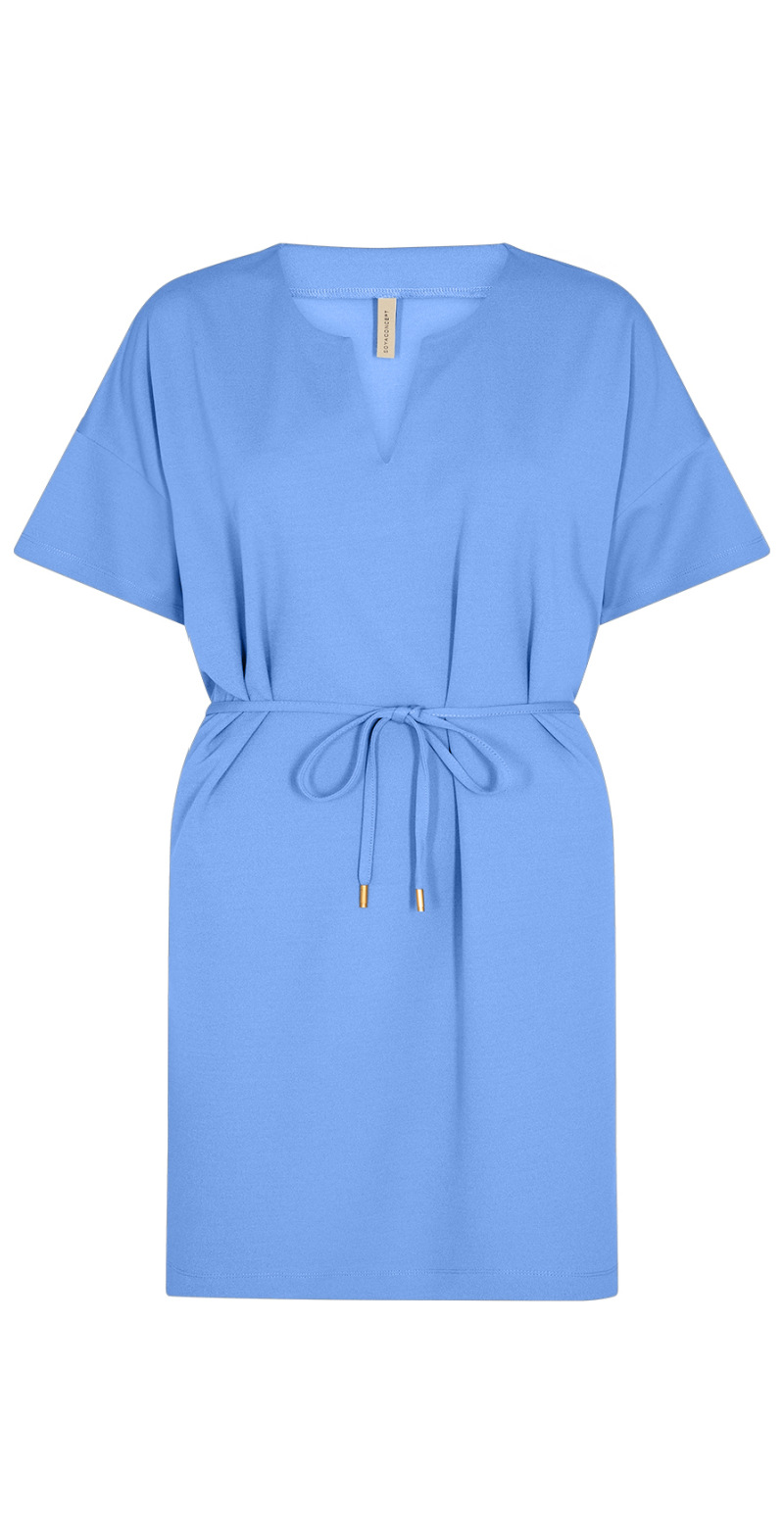 Emily kjole med bindebånd blå