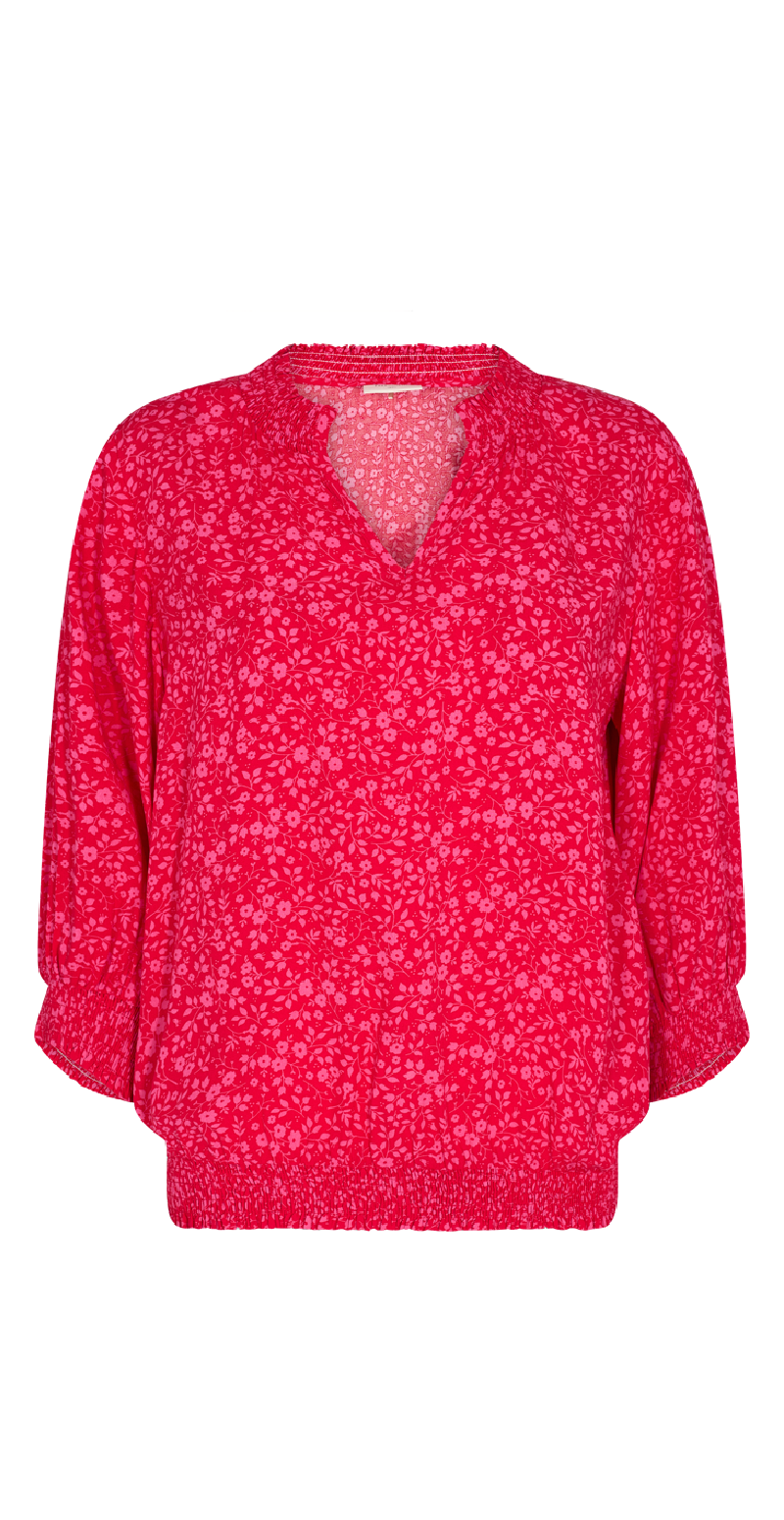 Adney bluse med blomsterprint lollipop w. carmine rose