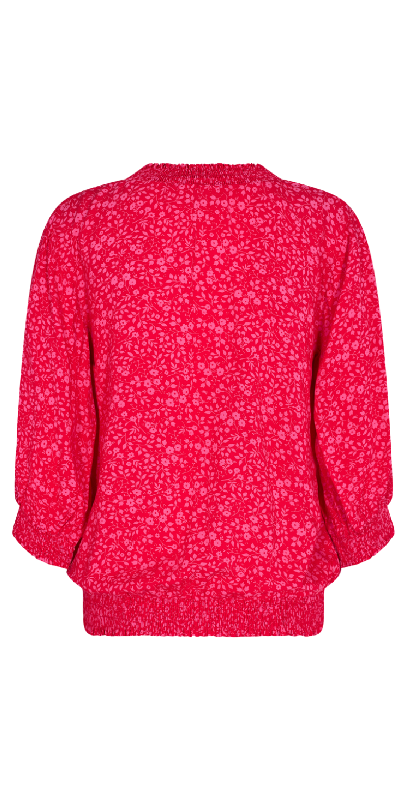 Adney bluse med blomsterprint lollipop w. carmine rose