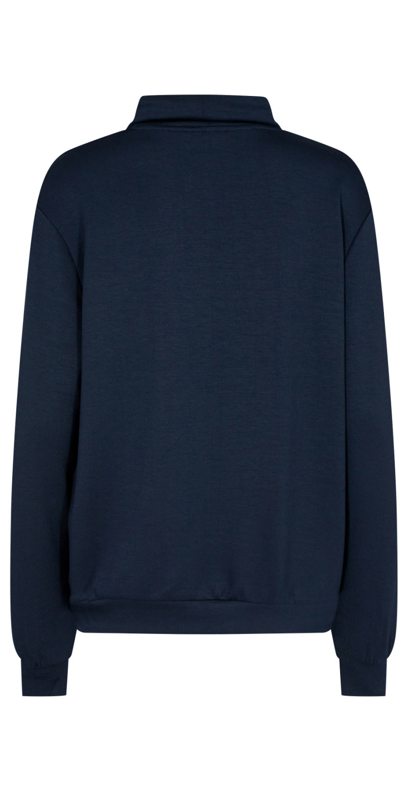 Sweater med høj hals navy