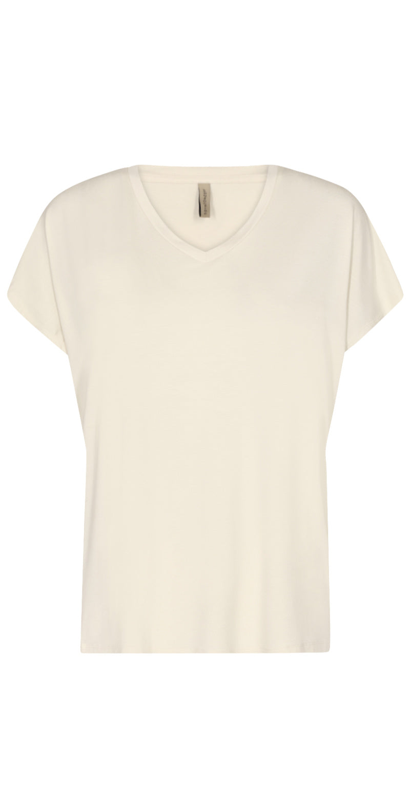 Sophia basisbluse med v-hals creme