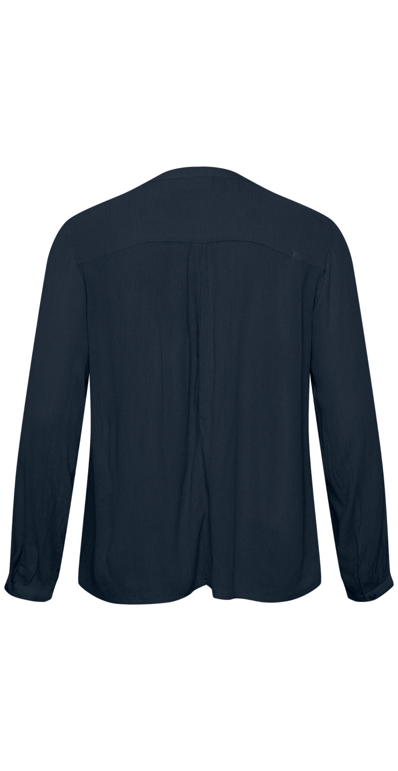 KCami bluse med v-hals navy