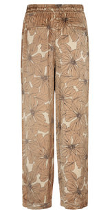 Bukser med blomstermønster brun