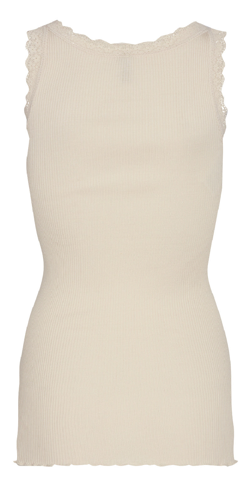 Top med blondekant cream