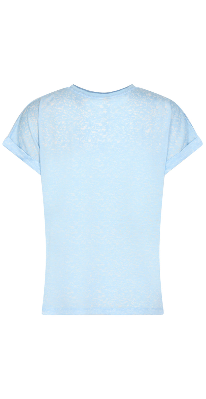 T-shirt med print lysblå