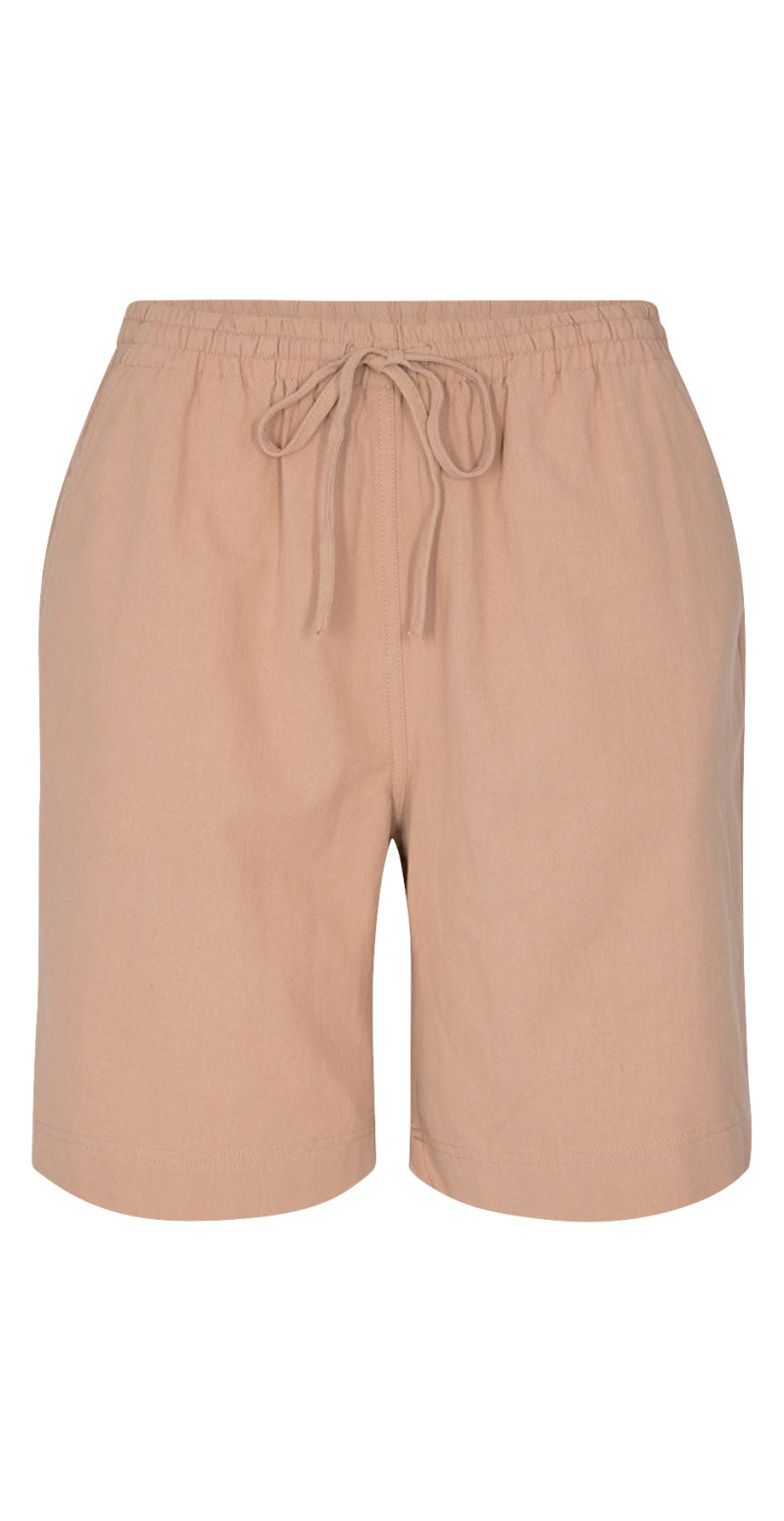 Sally shorts med elastik og lommer nude