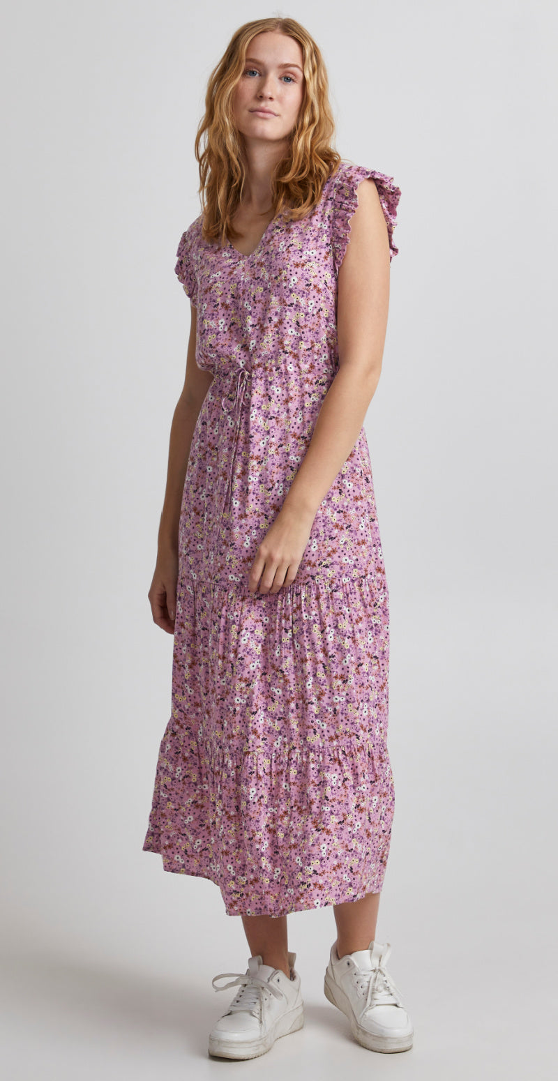 Kjole med blomsterprint ash rose