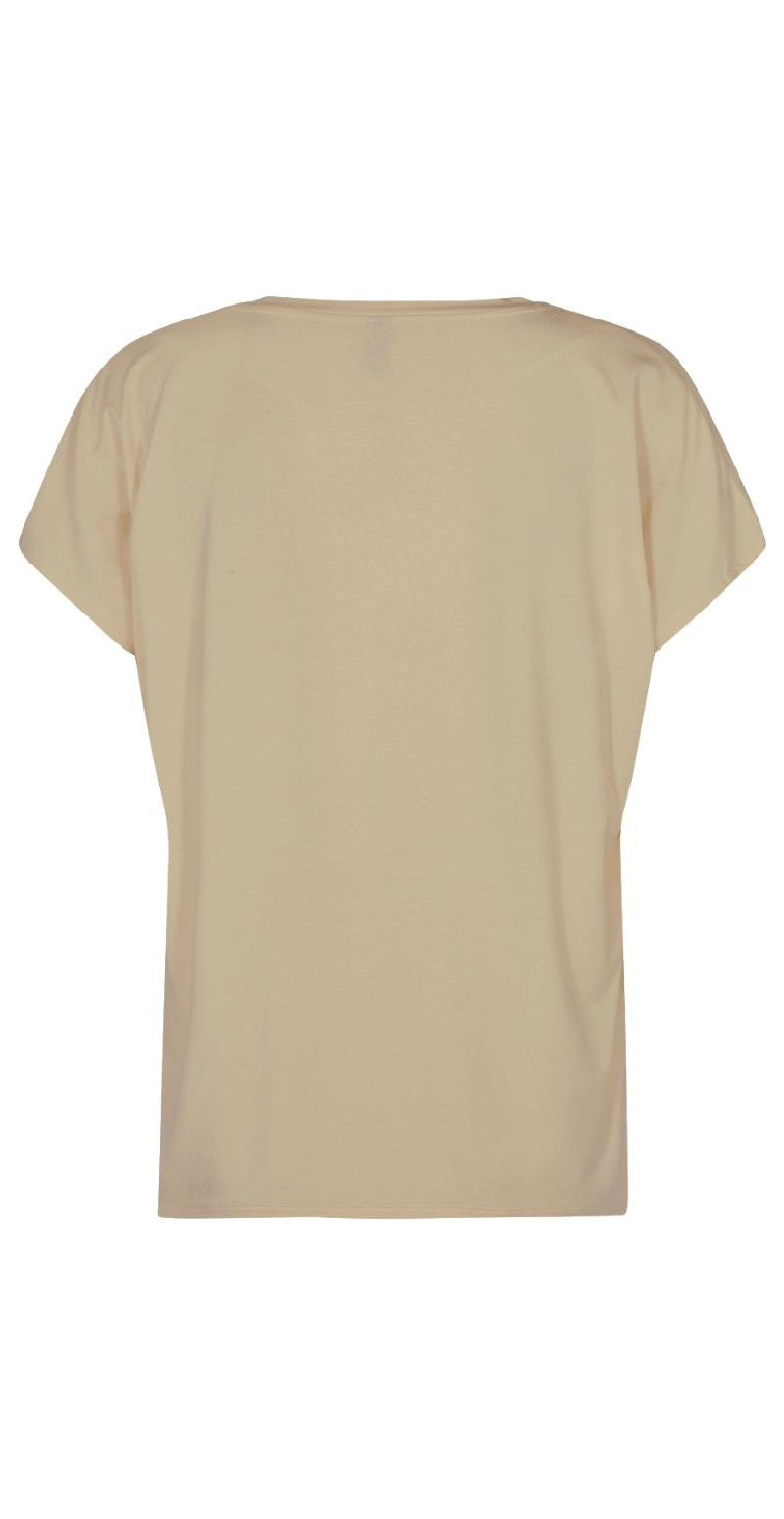 Sophia basisbluse med v-hals sand