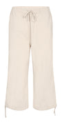 Sally capri bukser med bindebånd og snøre beige