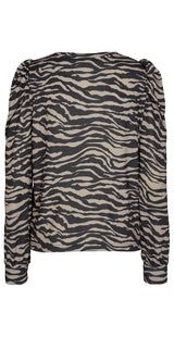 Bluse med zebra mønster silvermink