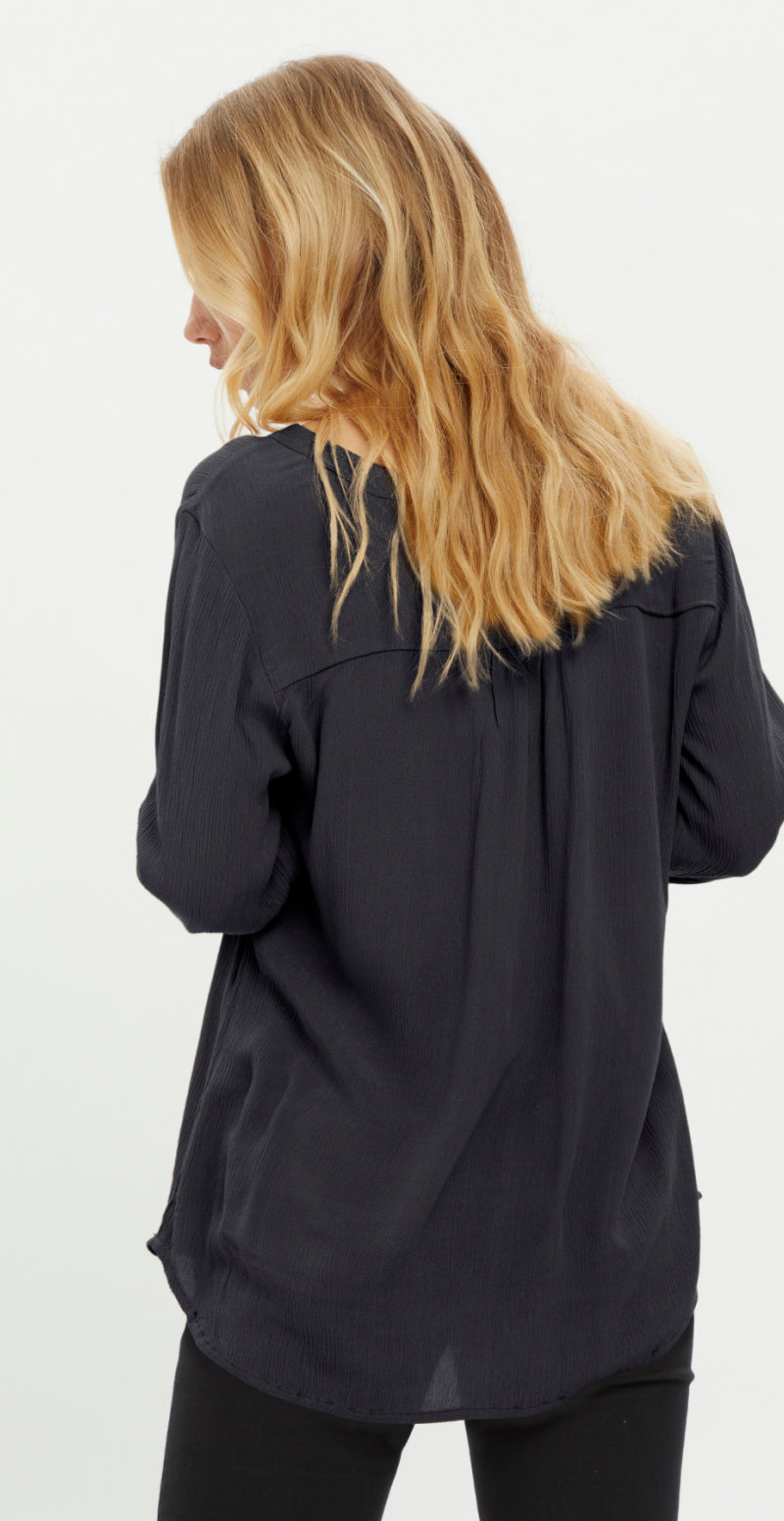 Amber bluse med v-hals navy