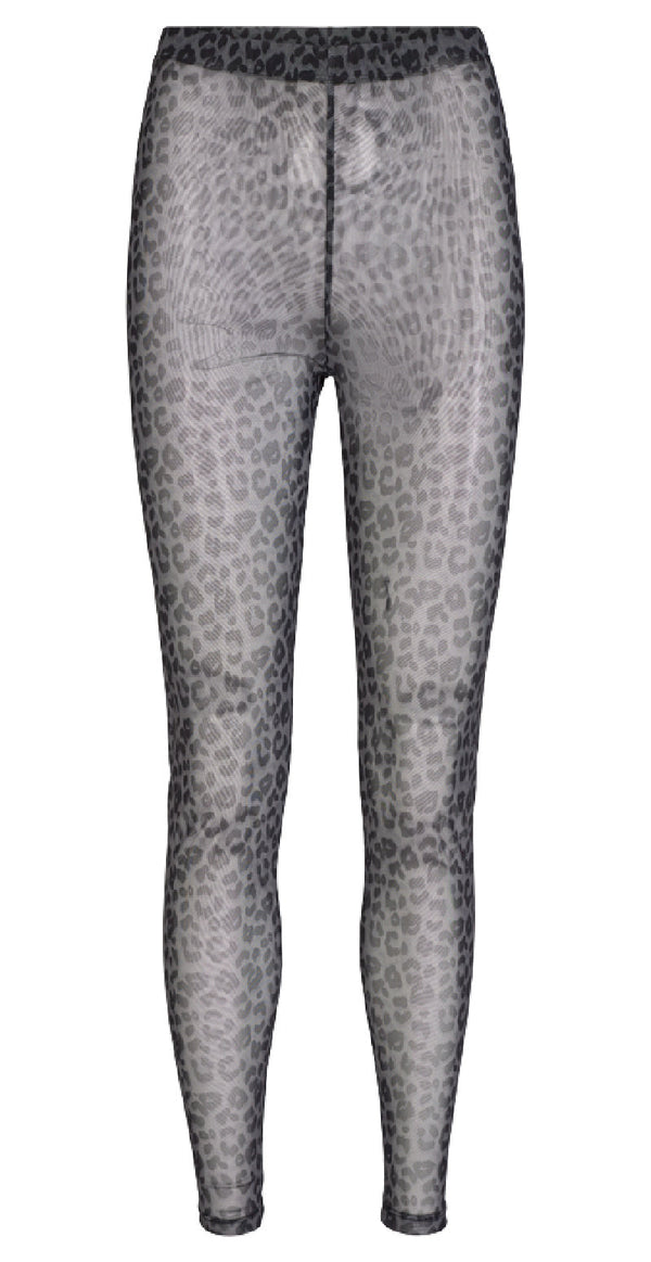 Leggings leopard print grå