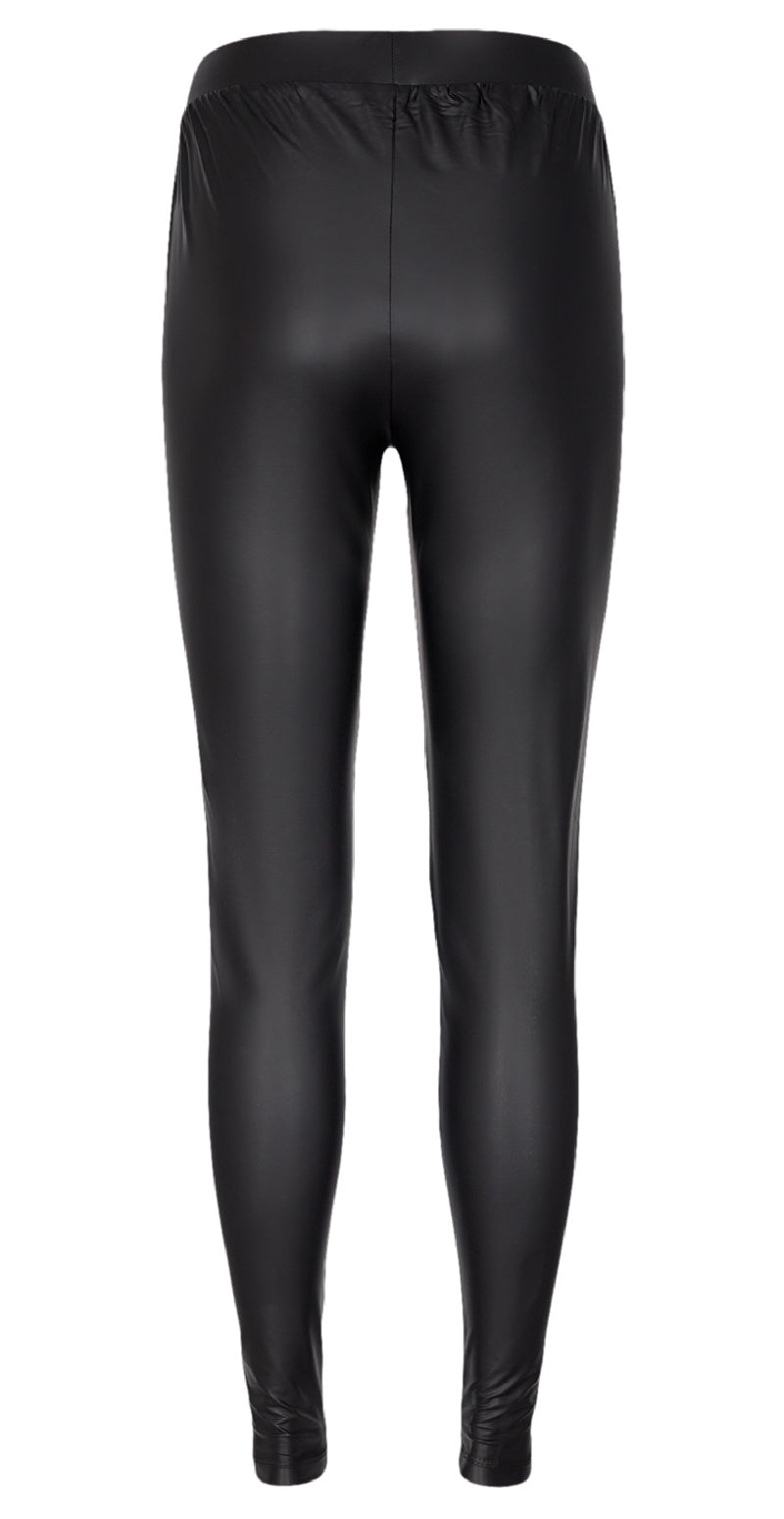 Læderlook leggings sort