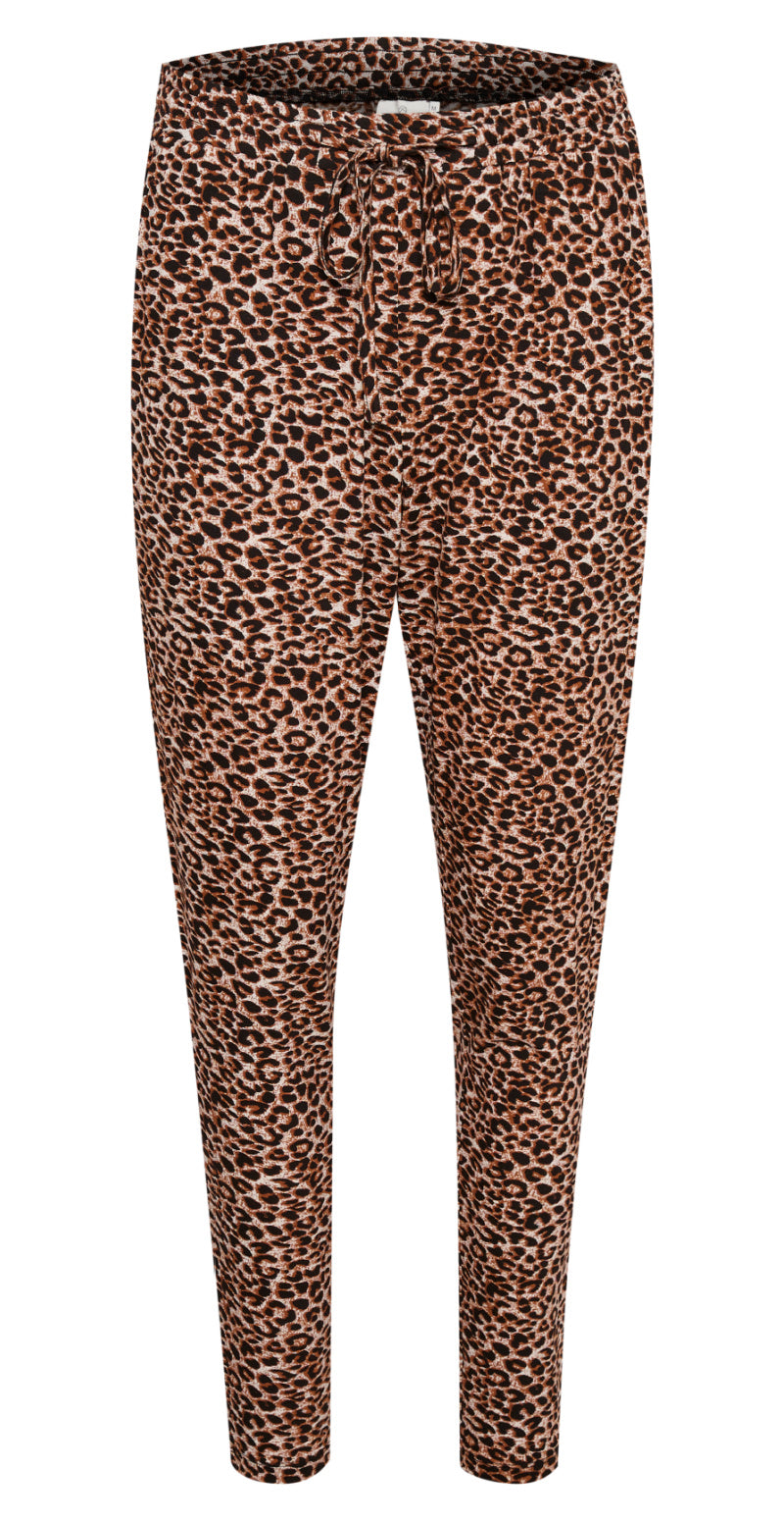 Bukser med leopard print brun