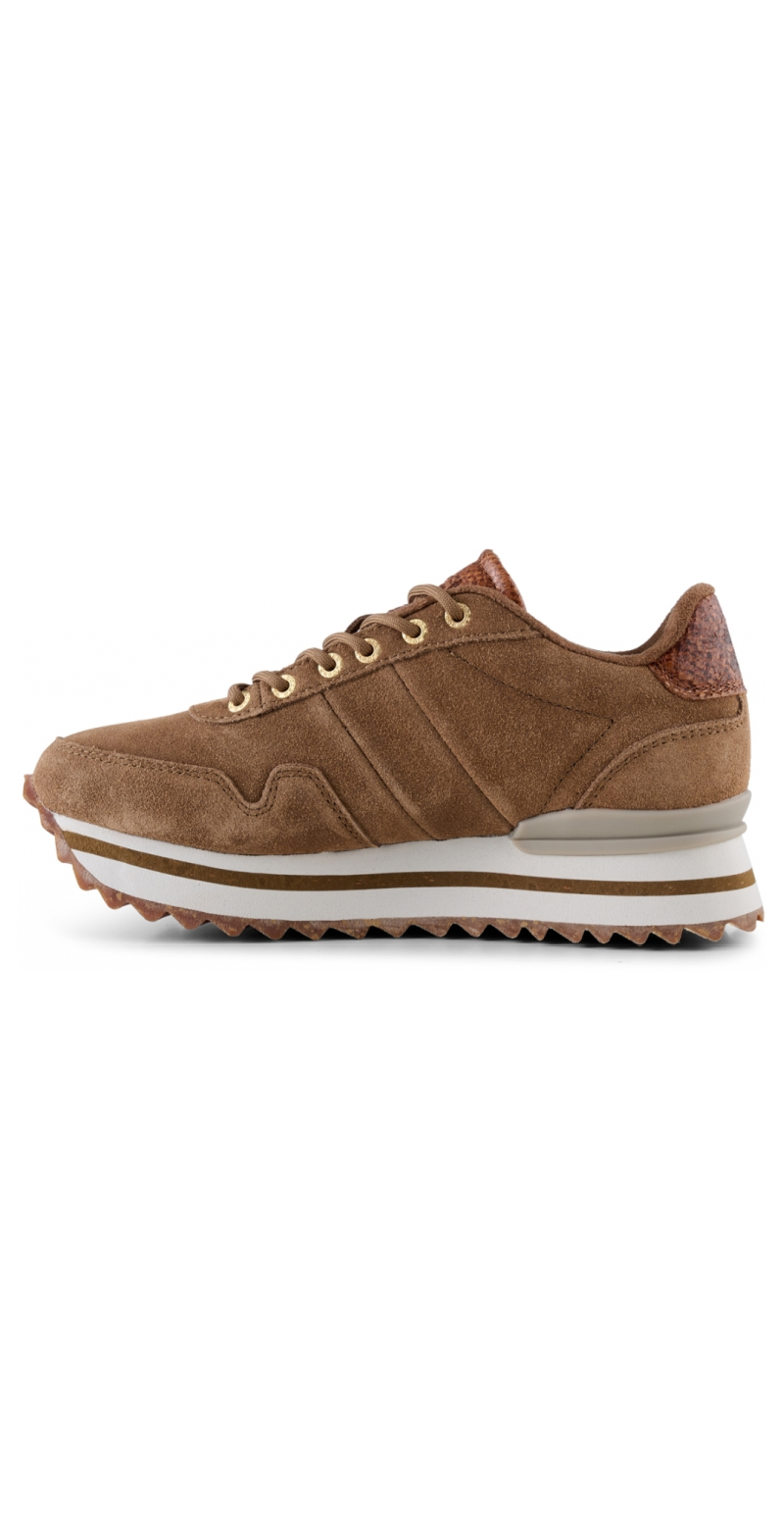 Plateau sneakers i ruskind latte