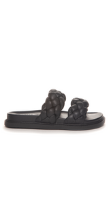 Sandal med flettede remme sort