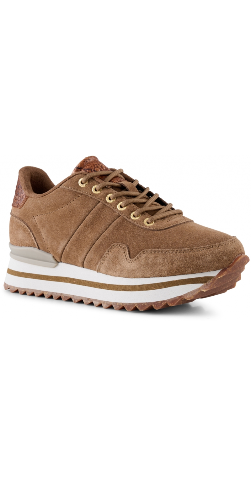 Plateau sneakers i ruskind latte