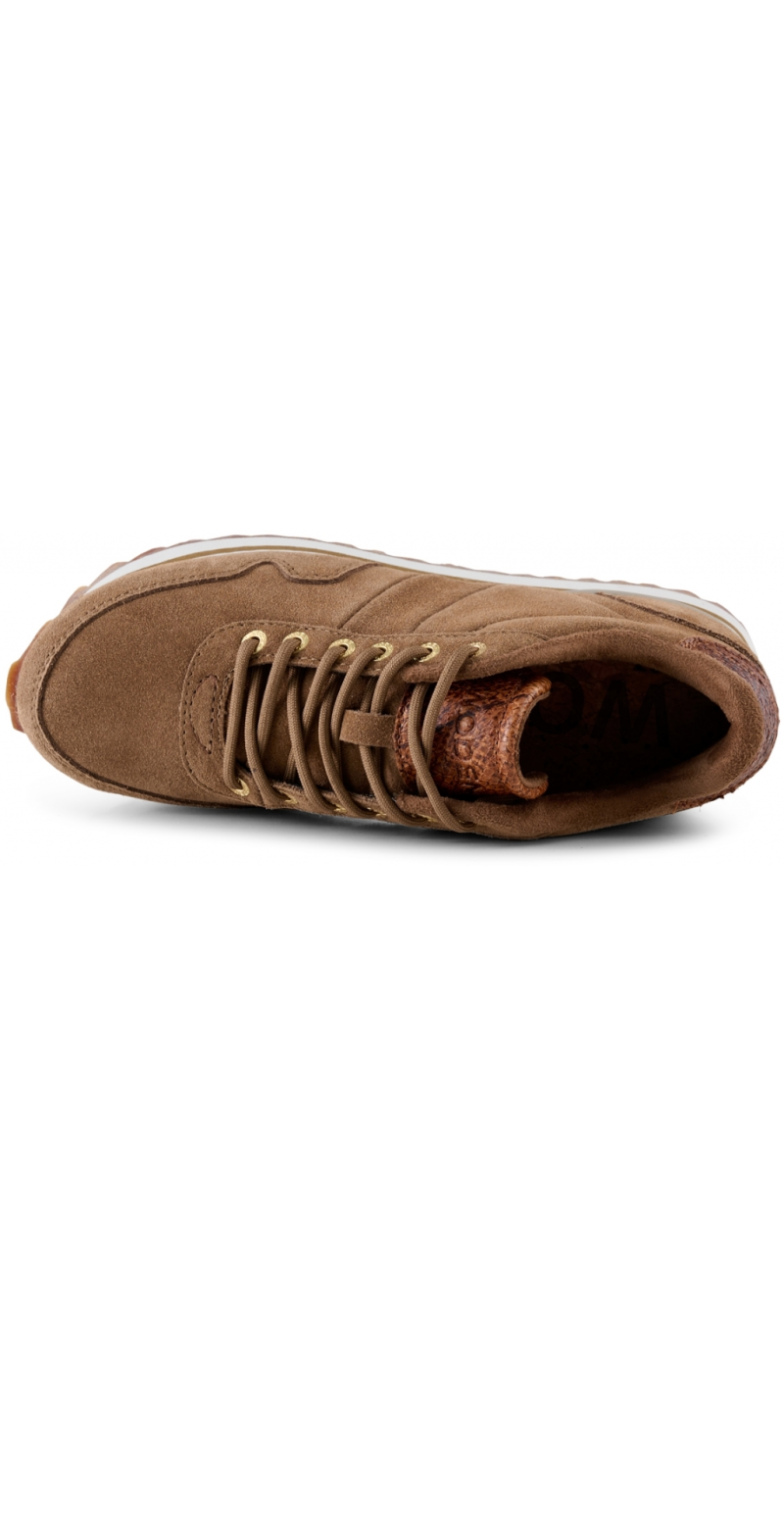 Plateau sneakers i ruskind latte