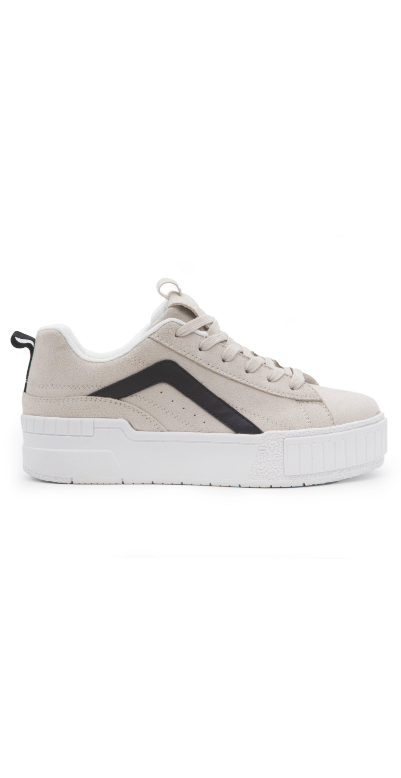 Sneakers med platform beige
