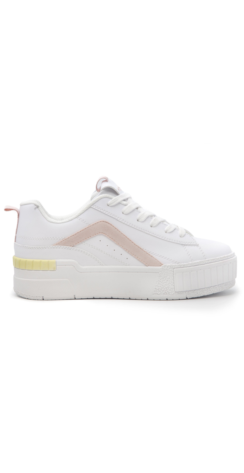 Sneakers med platform i hvid/pink