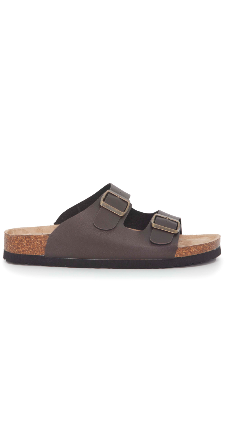 Slip in sandal brun