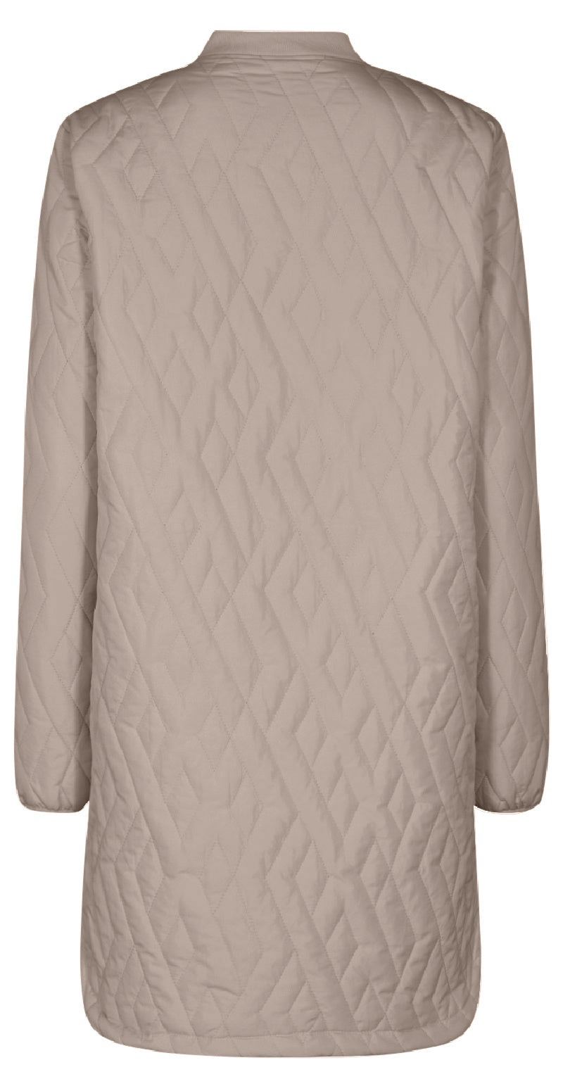 Quiltet jakke med lommer beige
