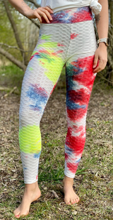 Leggings med splash rød/blå LikeLondon
