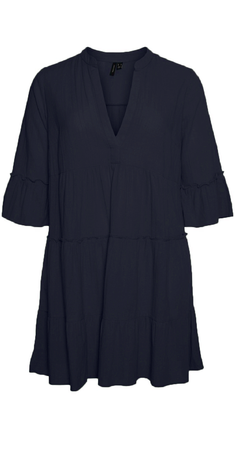 Kort kjole med peplum navy