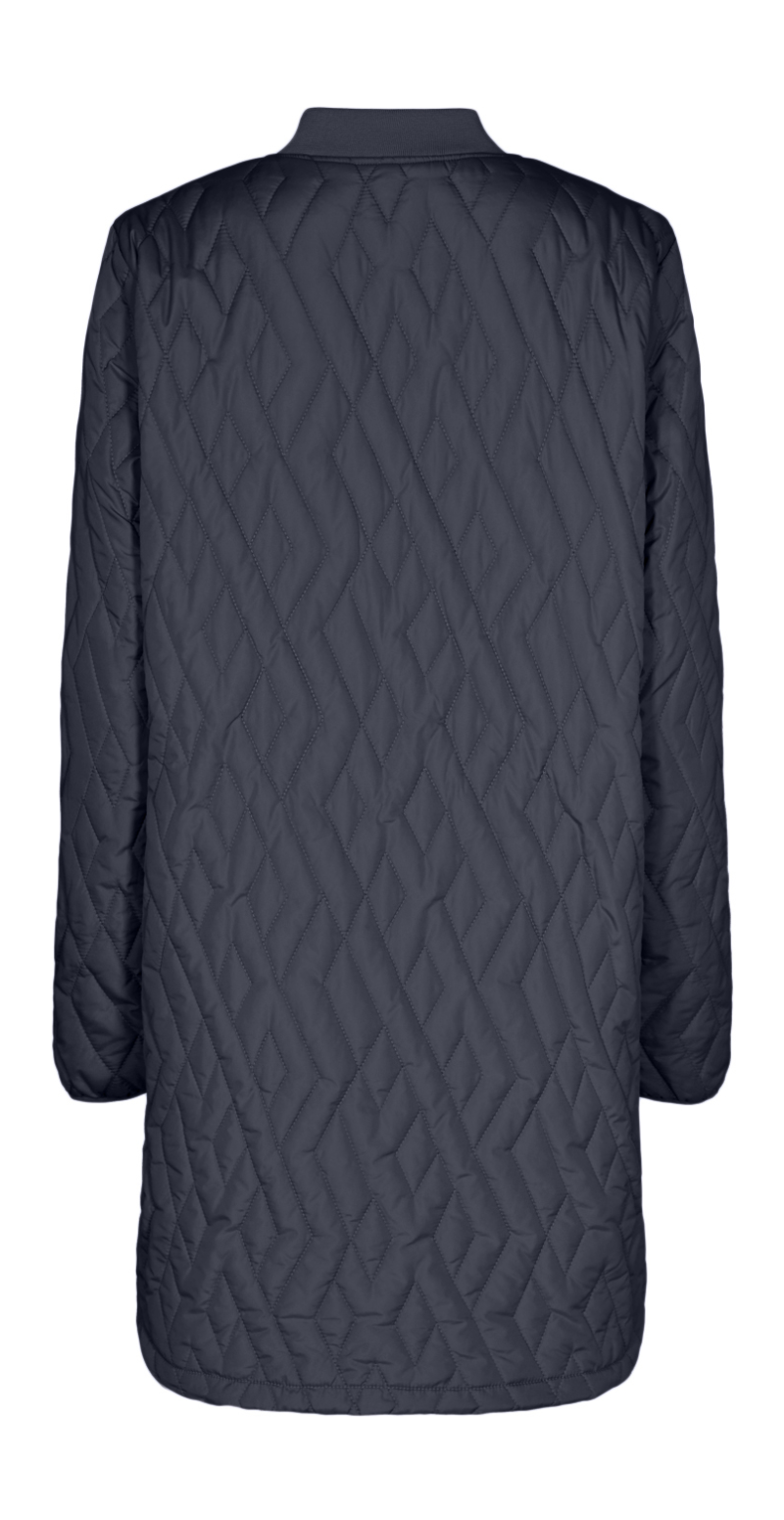 Quiltet jakke med lommer navy