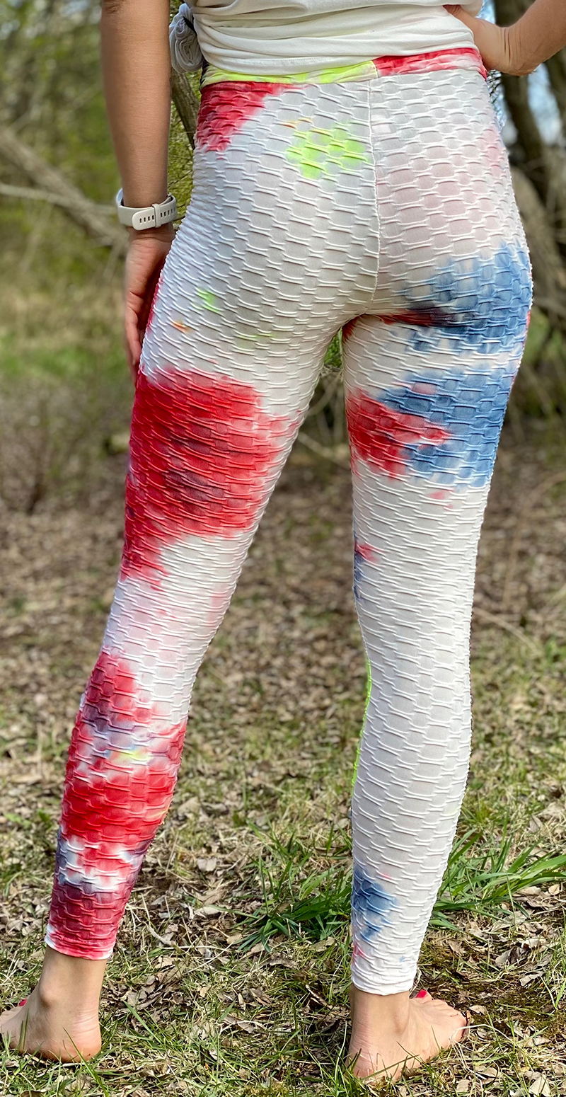 Leggings med splash rød/blå LikeLondon