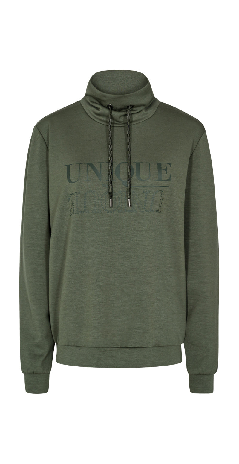 Sweatshirt med høj hals grøn