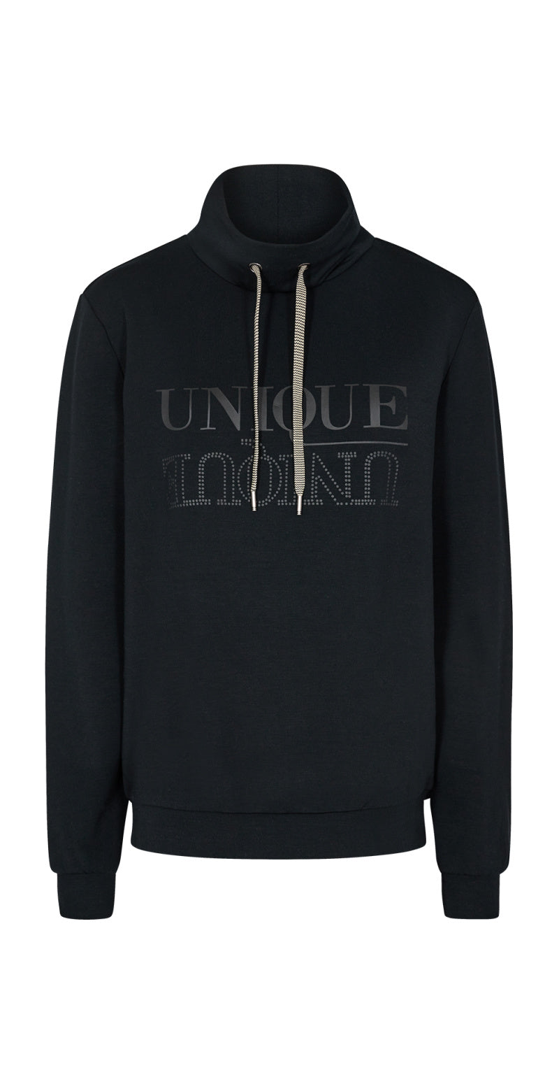 Sweatshirt med høj hals sort