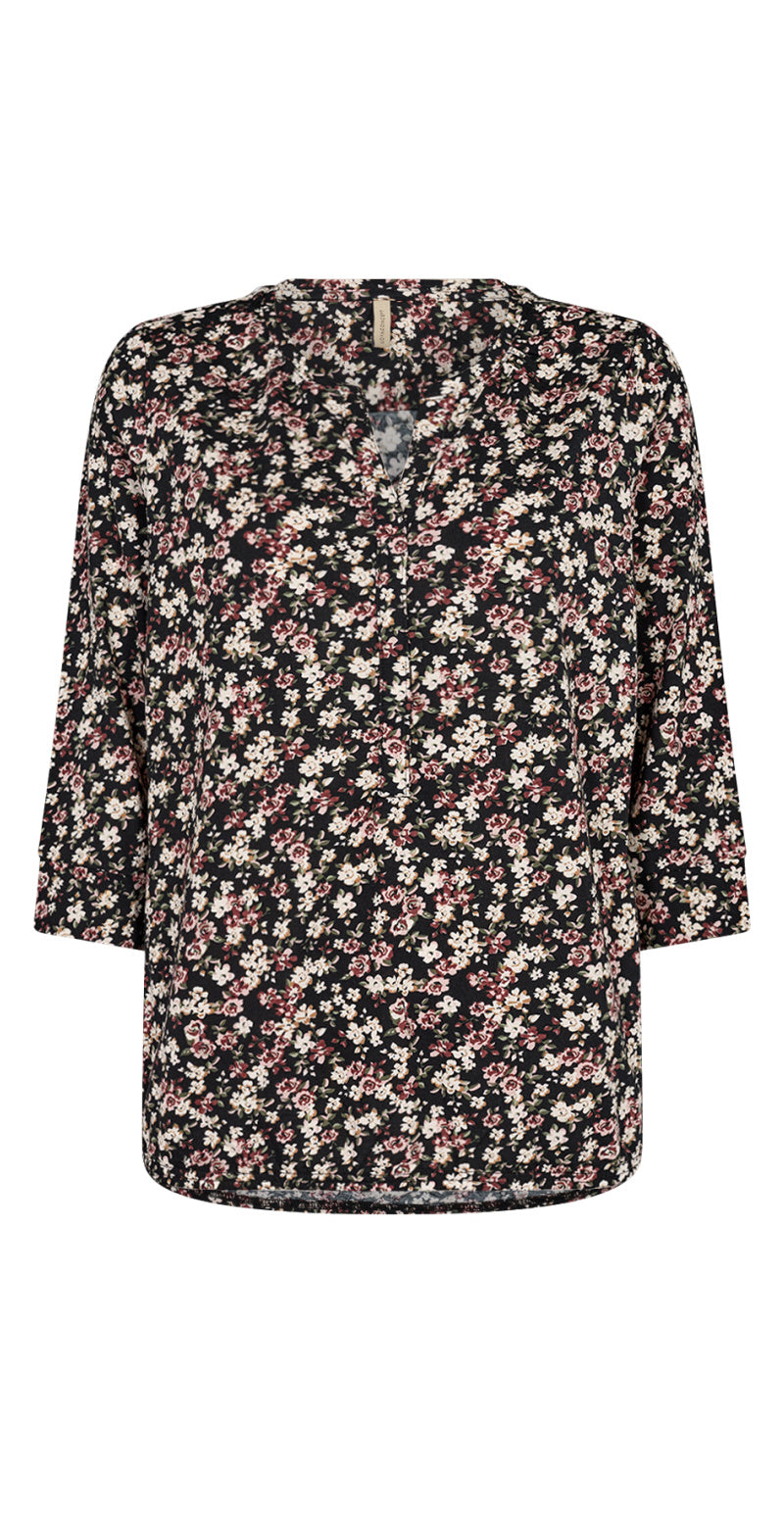 Blomstret bluse rosa