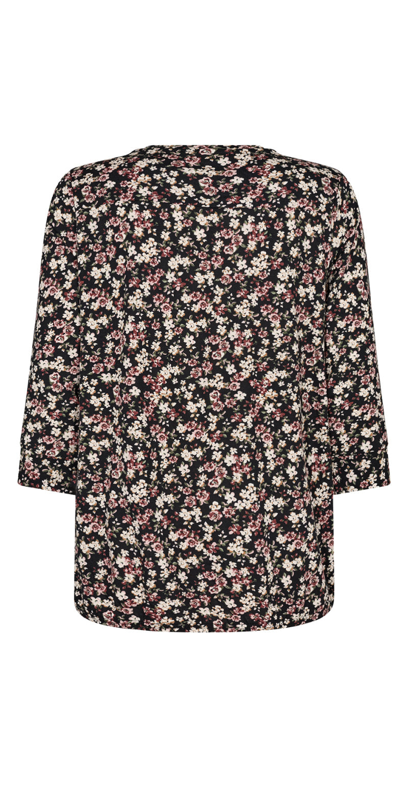 Blomstret bluse rosa